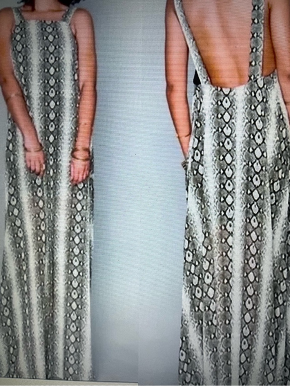 Show Me Your Mumu Billie Maxi Water Moccasin Snakeskin maxi dress L NWT